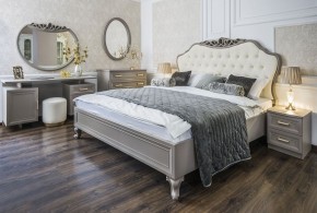 Кровать Мокко 1600 с мягким изголовьем + основание (серый камень) в Полевском - polevskoy.ok-mebel.com | фото