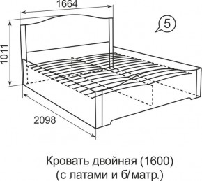 Кровать с латами Виктория 05 в Полевском - polevskoy.ok-mebel.com | фото 2