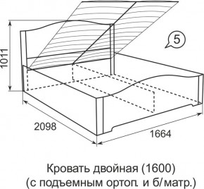 Кровать с подъемным механизмом Виктория 05 1600*2000 в Полевском - polevskoy.ok-mebel.com | фото 4