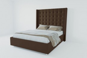 Кровать Венеция ЛЮКС с ПМ 800 (экокожа коричневая) в Полевском - polevskoy.ok-mebel.com | фото