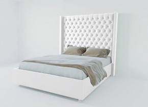 Кровать Версаль ЛЮКС с ПМ 900 (экокожа белая) в Полевском - polevskoy.ok-mebel.com | фото