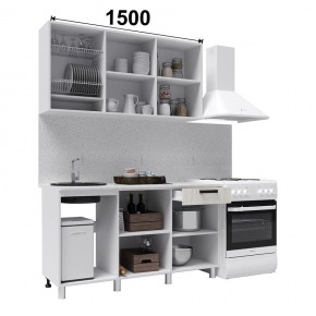 Кухня ДИОР 1500 (Белый/Дуб Крафт белый) в Полевском - polevskoy.ok-mebel.com | фото 2