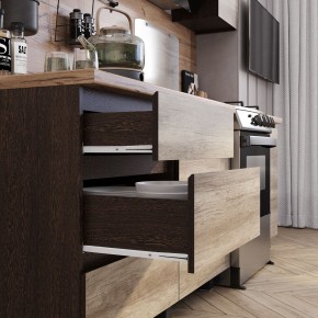 Кухня Энигма 1.6 м (венге/дуб каньон) в Полевском - polevskoy.ok-mebel.com | фото 2