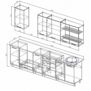 Кухонный гарнитур Антрацит 2800 (Стол. 26мм) в Полевском - polevskoy.ok-mebel.com | фото 2