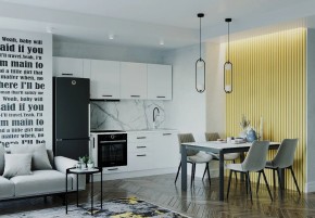 Кухонный гарнитур Белый Глянец 2550 (Стол. 26мм) в Полевском - polevskoy.ok-mebel.com | фото