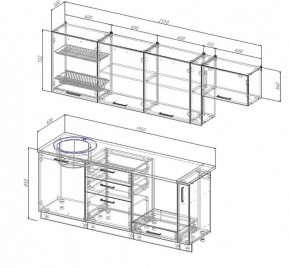 Кухонный гарнитур Лофт 2550 (Стол. 26мм) в Полевском - polevskoy.ok-mebel.com | фото 2