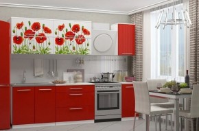 МАКИ КРАСНЫЕ Кухонный гарнитур 2.0 в Полевском - polevskoy.ok-mebel.com | фото