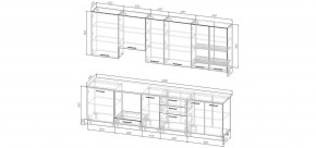 Кухонный гарнитур Санторини 3000 h950 (Стол. 38мм) в Полевском - polevskoy.ok-mebel.com | фото 2