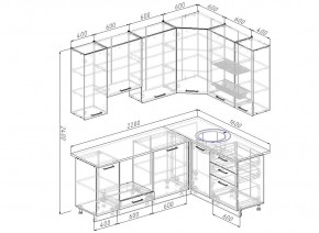 Кухонный гарнитур угловой Демо 2200х1600 (Стол. 38мм) в Полевском - polevskoy.ok-mebel.com | фото 2