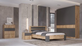 ЛЕНОРА Спальный гарнитур (модульный) графит в Полевском - polevskoy.ok-mebel.com | фото