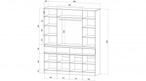 ЛЕНОРА Спальный гарнитур (модульный) графит в Полевском - polevskoy.ok-mebel.com | фото 9