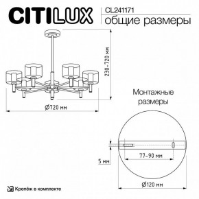 Люстра на штанге Citilux ELAN CL241171 в Полевском - polevskoy.ok-mebel.com | фото 12