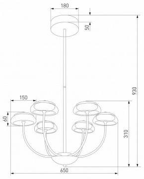 Люстра на штанге Eurosvet Fungo 50388 LED черный в Полевском - polevskoy.ok-mebel.com | фото 4