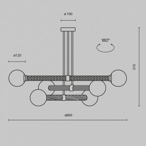 Люстра на штанге Maytoni Teatro MOD287PL-06BS в Полевском - polevskoy.ok-mebel.com | фото 3