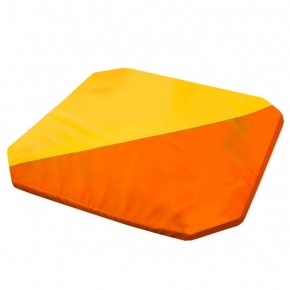 Мат гимнастический 1,3x1,3x0,05м складной скошенные углы цв.оранжевый-желтый в Полевском - polevskoy.ok-mebel.com | фото 1
