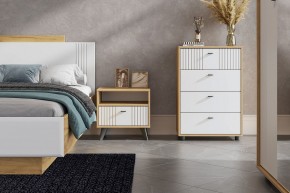 МИЛАН Спальня (Дуб Золотой/Белый матовый) в Полевском - polevskoy.ok-mebel.com | фото 2