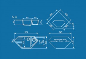 Мойка кухонная ULGRAN U-409 (970*500) в Полевском - polevskoy.ok-mebel.com | фото 2