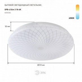 Накладной светильник Эра Slim SPB-6 Slim 3 18-6K в Полевском - polevskoy.ok-mebel.com | фото 2