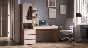 ПИФАГОР Стол компьютерный (дуб вотан/кашемир) в Полевском - polevskoy.ok-mebel.com | фото