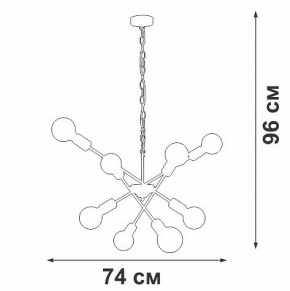 Подвесная люстра Vitaluce V4750 V4750-1/8 в Полевском - polevskoy.ok-mebel.com | фото 2