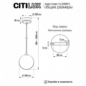 Подвесной светильник Citilux Адам Смарт CL228B011 в Полевском - polevskoy.ok-mebel.com | фото 5