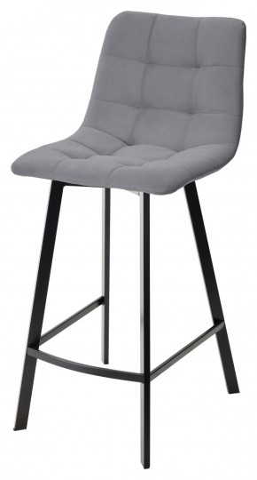 Полубарный стул CHILLI-QB SQUARE серый #27, велюр / черный каркас (H=66cm) М-City в Полевском - polevskoy.ok-mebel.com | фото