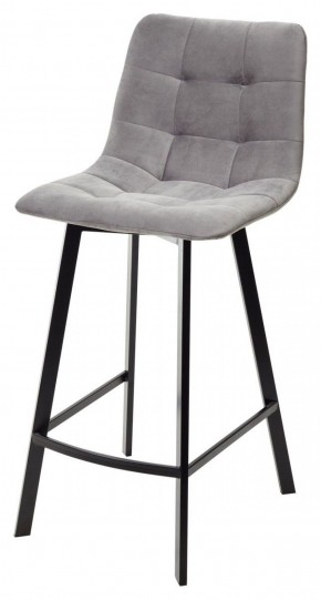 Полубарный стул CHILLI-QB SQUARE светло-серый #26, велюр / черный каркас (H=66cm) М-City в Полевском - polevskoy.ok-mebel.com | фото