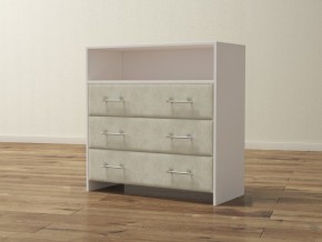 PROxSON Комод Varna (ЛДСП Белая+ткань Белый/Savana Milk (молочный)) 90x40 в Полевском - polevskoy.ok-mebel.com | фото