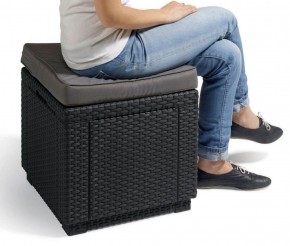 Пуфик Куб с подушкой (Cube with cushion) графит - прохладный серый в Полевском - polevskoy.ok-mebel.com | фото 2