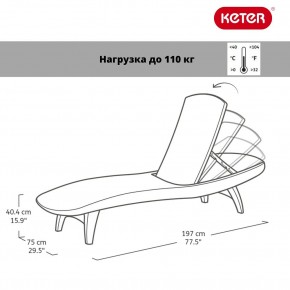 Шезлонг Пацифик (Pacific) графит в Полевском - polevskoy.ok-mebel.com | фото 2