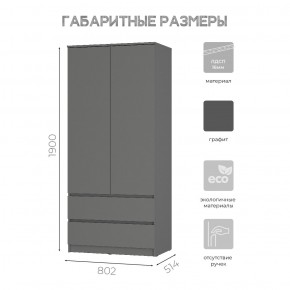 Шкаф 2-х створчатый Симпл ШК-03 (графит) в Полевском - polevskoy.ok-mebel.com | фото 6