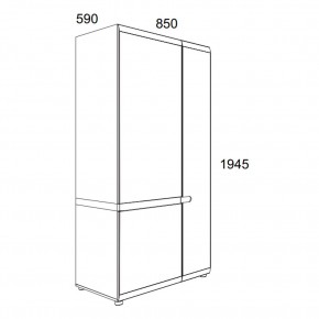 Шкаф 2D/TYP 20A, LINATE ,цвет белый/сонома трюфель в Полевском - polevskoy.ok-mebel.com | фото 3