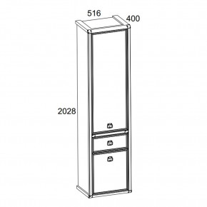 Шкаф 2D1S, MAGELLAN, цвет Сосна винтаж в Полевском - polevskoy.ok-mebel.com | фото 2