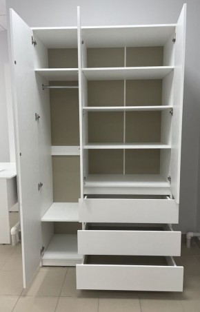 Шкаф 3-ств. с 3 ящиками "Бьянко" в Полевском - polevskoy.ok-mebel.com | фото 2