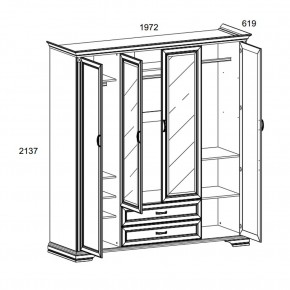 Шкаф 4D2S Z , MONAKO, цвет Сосна винтаж в Полевском - polevskoy.ok-mebel.com | фото