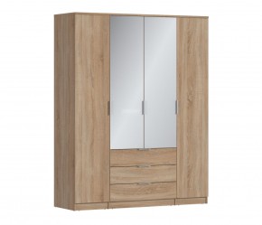Шкаф 4х дверный с зеркалами Николь СБ-2595/1 (Дуб Сонома) в Полевском - polevskoy.ok-mebel.com | фото