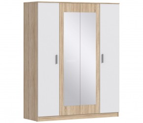 Шкаф 4х дверный с зеркалами Уют СБ-2750/1 (Дуб Сонома/Белый) в Полевском - polevskoy.ok-mebel.com | фото