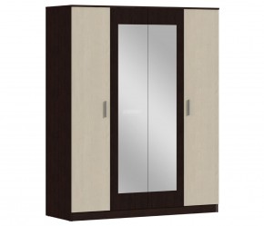 Шкаф 4х дверный с зеркалами Уют СБ-2750/1.Н (Венге/Паллада) в Полевском - polevskoy.ok-mebel.com | фото