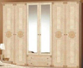 Шкаф 6-и дверный с зеркалами (02.146) Рома (беж) в Полевском - polevskoy.ok-mebel.com | фото