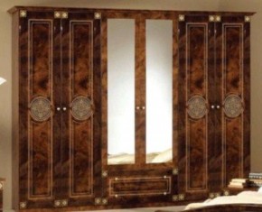 Шкаф 6-и дверный с зеркалами (02.146) Рома (орех) в Полевском - polevskoy.ok-mebel.com | фото