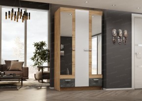 Шкаф Адель 1200 (дуб вотан/белый глянец) в Полевском - polevskoy.ok-mebel.com | фото