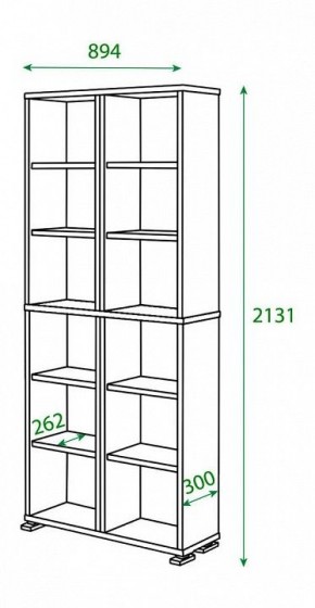 Шкаф книжный Домино ПУ-30-3 в Полевском - polevskoy.ok-mebel.com | фото 2