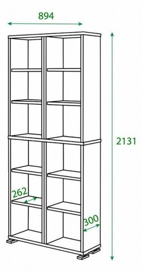 Шкаф книжный Домино ПУ-30-3 в Полевском - polevskoy.ok-mebel.com | фото 2