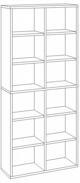 Шкаф книжный Домино СУ(ш2в2)+4ФГ в Полевском - polevskoy.ok-mebel.com | фото 2