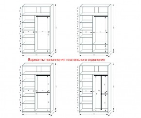 Шкаф-купе 1400 серии SOFT D1+D3+B2+PL1 (2 ящика+1штанга) профиль «Графит» в Полевском - polevskoy.ok-mebel.com | фото 7