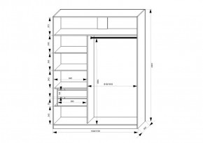 Шкаф-купе 1500 серии NEW CLASSIC K3+K3+B2+PL1 (2 ящика+1 штанга) профиль «Капучино» в Полевском - polevskoy.ok-mebel.com | фото 3