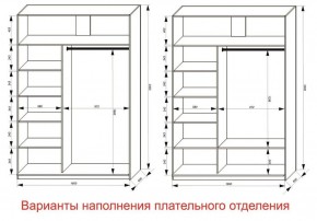 Шкаф-купе 1600 серии SOFT D1+D3+B2+PL1 (2 ящика+1штанга) профиль «Графит» в Полевском - polevskoy.ok-mebel.com | фото 6