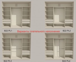 Шкаф-купе 2100 серии SOFT D2+D7+D3+B22+PL2 (по 2 ящика лев/прав+1штанга+1полка) профиль «Графит» в Полевском - polevskoy.ok-mebel.com | фото 6