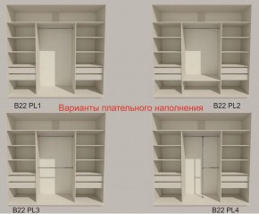 Шкаф-купе 2400 серии SOFT D5+D4+D5+B22+PL3 (по 2 ящика лев/прав+2штанги) профиль «Графит» в Полевском - polevskoy.ok-mebel.com | фото 5