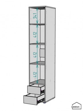 Шкаф Linnea MHR-1-4 2050х400х510 (Графит-М 11.1.25) в Полевском - polevskoy.ok-mebel.com | фото 3